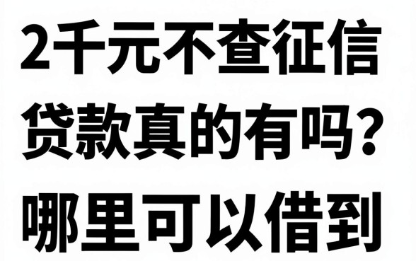 2千元不查征信的贷款真的有吗?哪里可以借到?