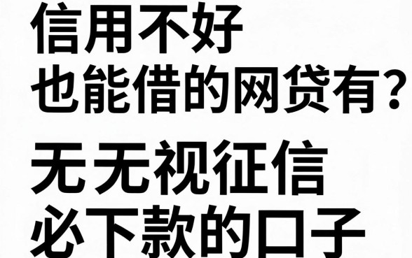 信用不好也能借的网贷有哪些？盘点无视征信必下款的口子