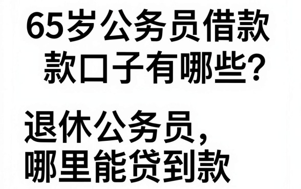 65岁公务员借款口子有哪些?退休公务员哪里能贷到款