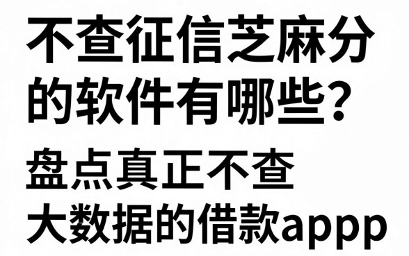 不查征信芝麻分的软件有哪些?盘点真正不查大数据的借款app