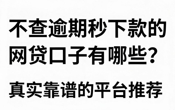 不查逾期秒下款的网贷口子有哪些？真实靠谱的平台推荐