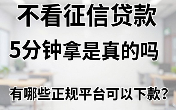 不看征信贷款5分钟拿是真的吗，有哪些正规平台可以下款