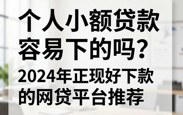 个人小额贷款容易下的吗？2024年正规好下款的网贷平台推荐