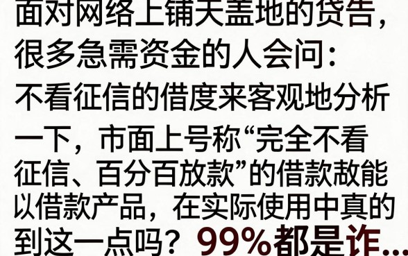 不看征信的借款能信吗，不看征信贷款是真是假