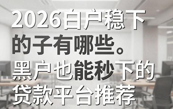 2026白户稳下的口子有哪些，黑户也能秒下的贷款平台推荐