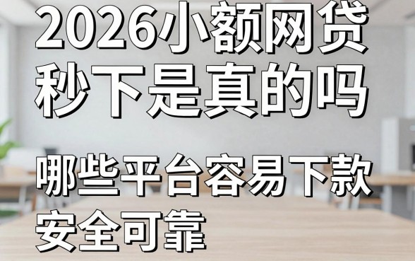 2026小额网贷秒下是真的吗,哪些平台容易下款安全可靠