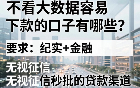 不看大数据容易下款的口子有哪些？揭秘无视征信秒批的贷款渠道