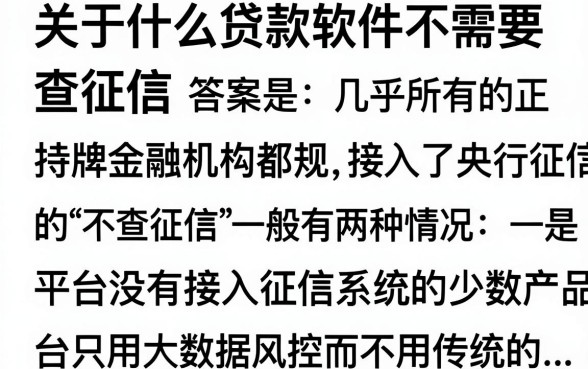 什么贷款软件不查征信的，有没有真正不看征信的贷款APP