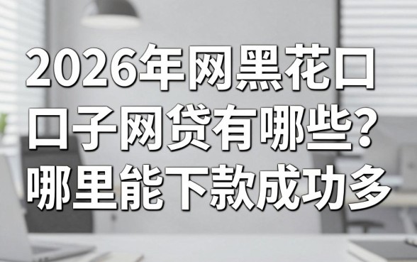 2026年网黑花口子网贷有哪些，哪里能下款成功的多