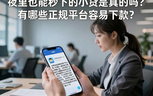 夜里也能秒下的小贷是真的吗？有哪些正规平台容易下款？