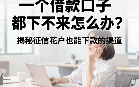 一个借款口子都下不来怎么办？揭秘征信花户也能下款的渠道