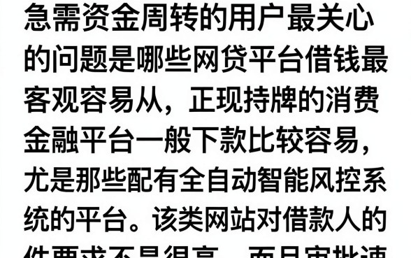 什么网贷平台借钱最容易，2024年百分百通过的下款口子有哪些