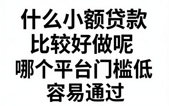 什么小额贷款比较好做呢，哪个平台门槛低容易通过