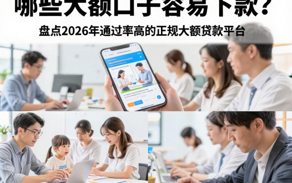 哪些大额口子容易下款?盘点2026年通过率高的正规大额贷款平台