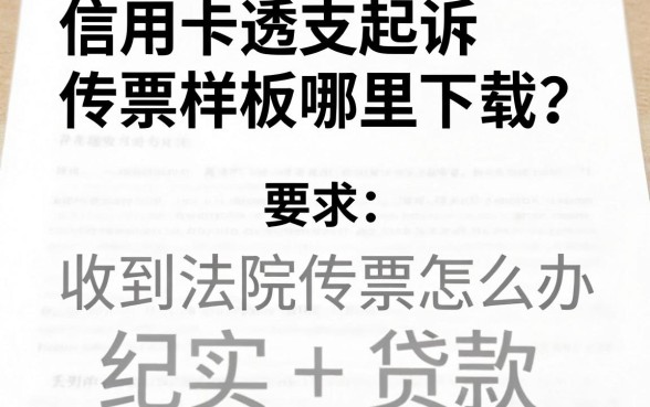 信用卡透支起诉传票样板哪里下载？收到法院传票怎么办