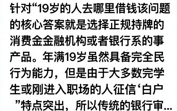 19岁可以到哪里借钱?正规平台贷款推荐