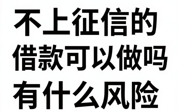不上征信的借款可以做吗,不上征信的贷款有什么风险