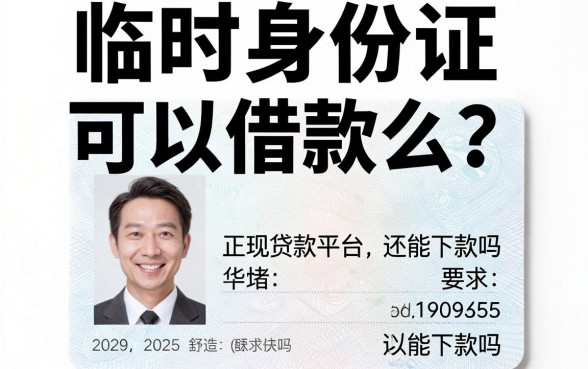 临时身份证可以借款么？正规贷款平台还能下款吗