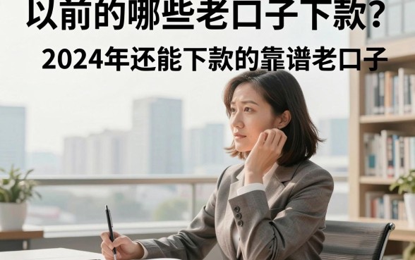以前的哪些老口子下款?盘点2024年还能下款的靠谱老口子