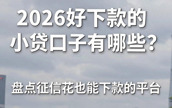 2026好下款的小贷口子有哪些？盘点征信花也能下款的平台