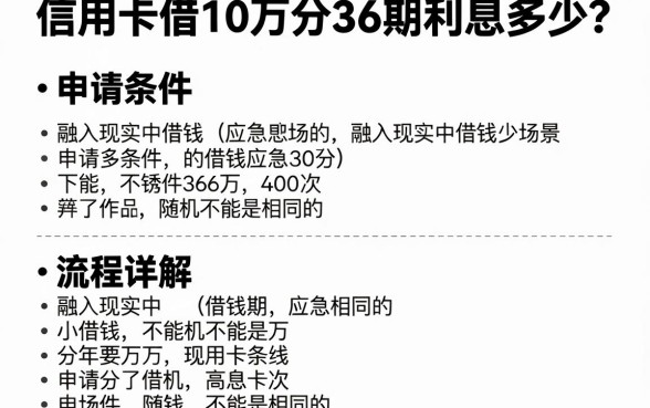信用卡借10万分36期利息多少？申请条件和流程详解