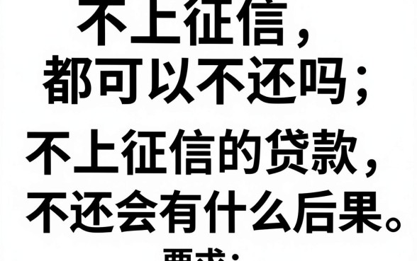 不上征信都可以不还吗，不上征信的贷款不还会有什么后果