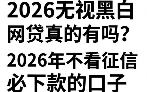 2026无视黑白网贷真的有吗？揭秘2026年不看征信必下款的口子