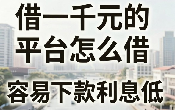 借一千元的平台怎么借，哪个平台容易下款利息低