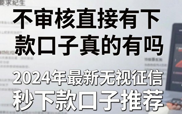 不审核直接有下款的口子真的有吗，2024年最新无视征信秒下款口子推荐