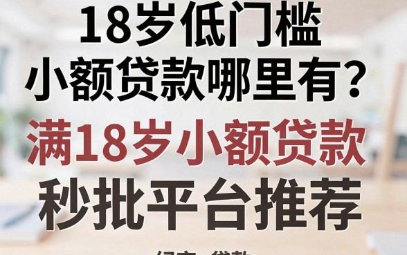 18岁低门槛小额贷款哪里有？满18岁小额贷款秒批平台推荐