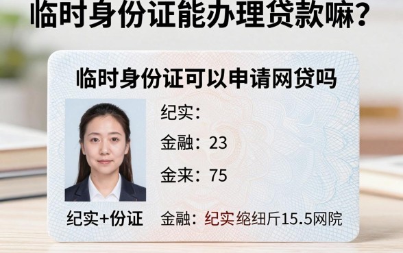 临时身份证能办理贷款嘛？临时身份证可以申请网贷吗