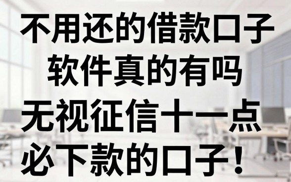 不用还的借款口子软件真的有吗，盘点十款无视征信必下款的口子