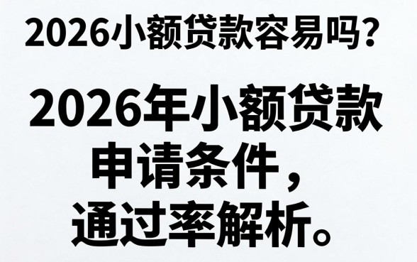 2026小额贷款容易吗？2026年小额贷款申请条件及通过率解析