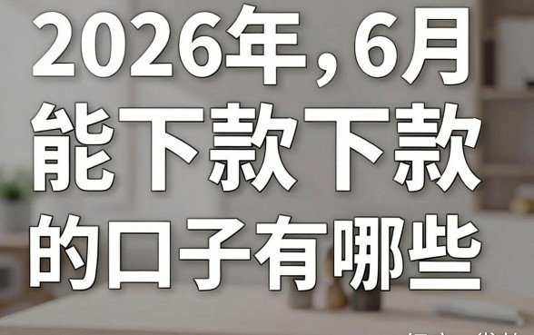 2026年6月能下款的口子有哪些,2026年6月能下款的口子可靠吗