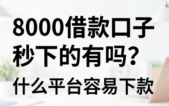 8000借款口子秒下的有吗？什么平台容易下款？