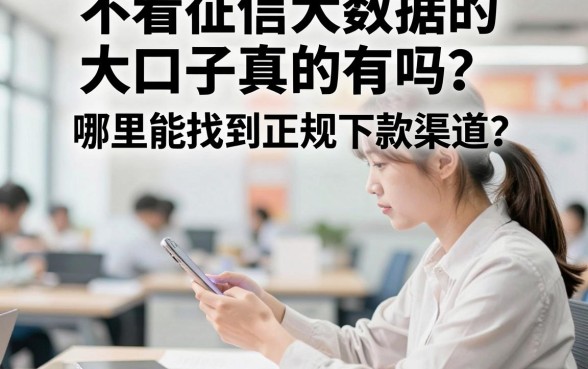 不看征信大数据的大口子真的有吗？哪里能找到正规下款渠道？