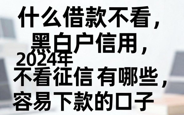 什么借款不看黑白户信用，2024年有哪些不看征信容易下款的口子