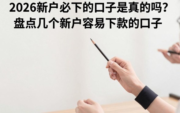 2026新户必下的口子是真的吗?盘点几个新户容易下款的口子