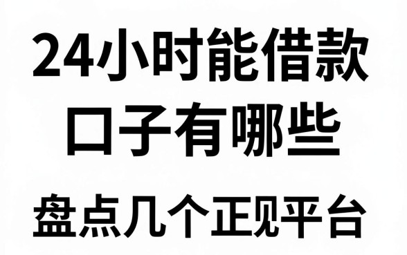 24小时能借款的口子有哪些,盘点几个正规容易下款的平台
