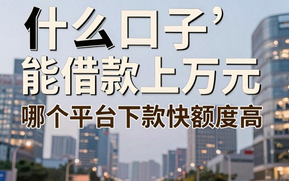 什么口子能借款上万元，哪个平台下款快额度高？