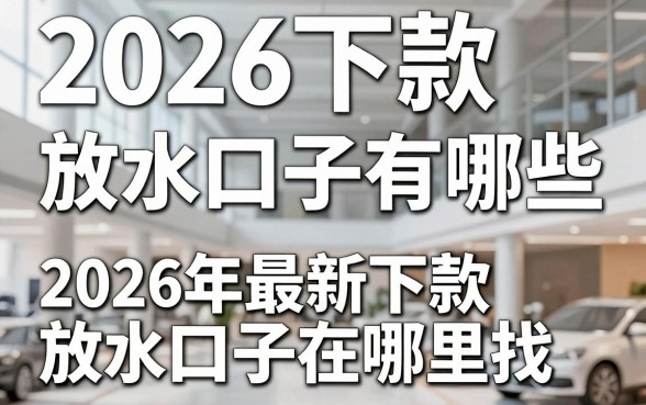 2026下款放水口子有哪些，2026年最新下款放水口子在哪里找