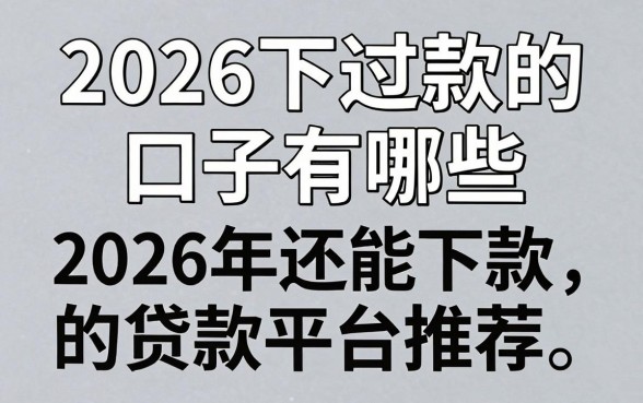 2026下过款的口子有哪些，2026年还能下款的贷款平台推荐