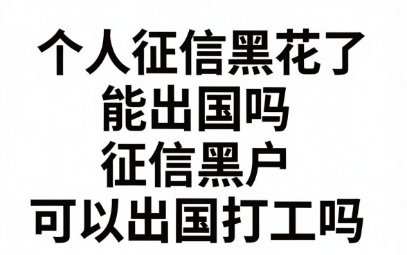 个人征信黑花了能出国吗,征信黑户可以出国打工吗