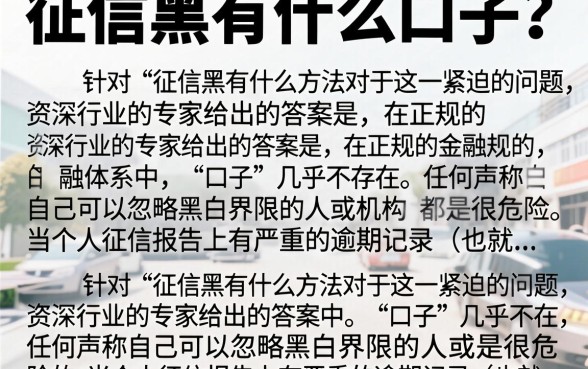 征信黑有什么口子?征信黑户哪里能借到钱