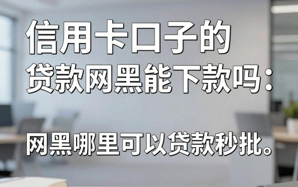 信用卡口子的贷款网黑能下款吗，网黑哪里可以贷款秒批