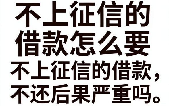 不上征信的借款怎么要，不上征信的借款不还后果严重吗