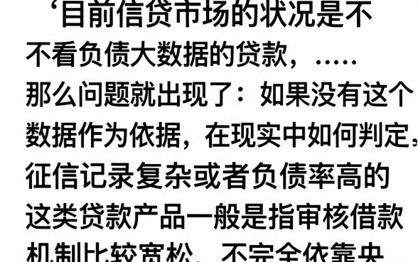 不看负债大数据的贷款能贷吗？正规平台有哪些？