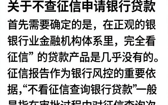 不看征信查询银行贷款是真的吗？哪些银行贷款不查征信？
