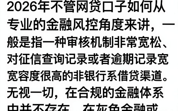 2026无视一切网贷口子真的存在吗?盘点最新下款容易的借钱渠道