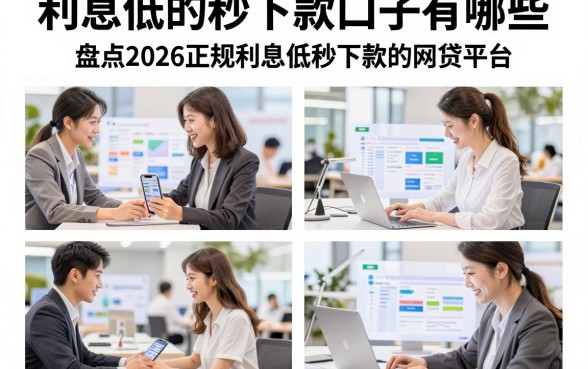 利息低的秒下款口子有哪些,盘点2026正规利息低秒下款的网贷平台